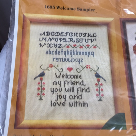 Creative vintage cross-stitch pattern Welcome Sampler & Horn of Plenty - Picture 4 of 6